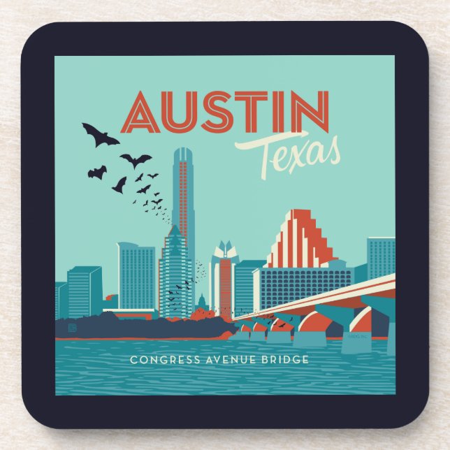 Austin, Texas | Congress Avenue Bridge Coaster (Front)
