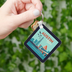 Austin, Texas   Congress Avenue Bridge Key Ring