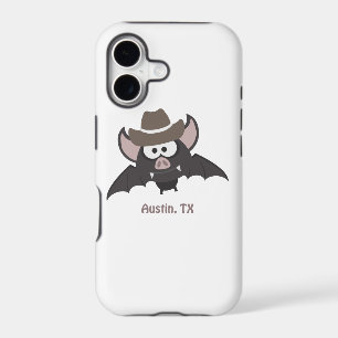 Austin Texas Cute Cartoon Cowboy Bat