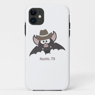 Austin Texas Cute Cartoon Cowboy Bat iPhone 11 Case