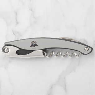 Austin Texas Cute Cartoon Cowboy Bat Corkscrew