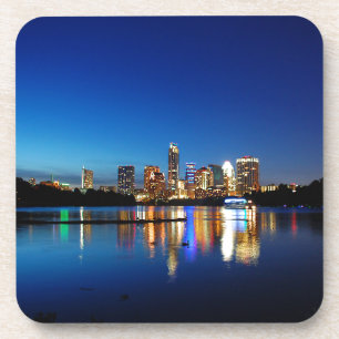 Austin Texas Downtown Night Skyline Ladybird Lake Coaster