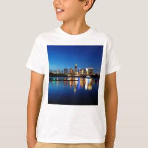Austin Texas Downtown Night Skyline Ladybird Lake T-Shirt