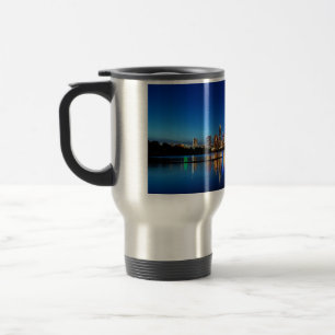 Austin Texas Downtown Night Skyline Ladybird Lake Travel Mug