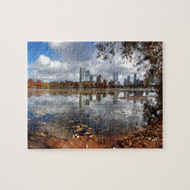 Austin Texas Downtown Skyline from Ladybird Lake Jigsaw Puzzle (Horizontal)