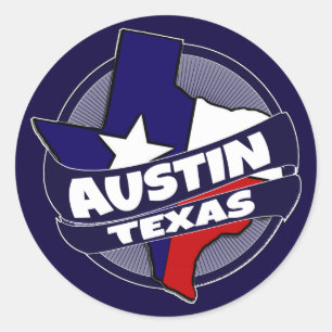 Austin Texas flag burst stickers