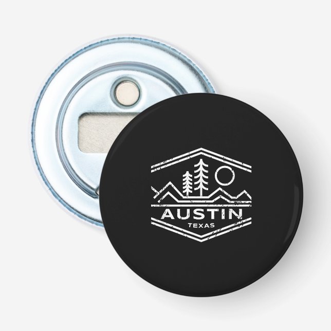 Austin Texas Gifts Austin TX Outdoors Hiking Bottle Opener (Front)