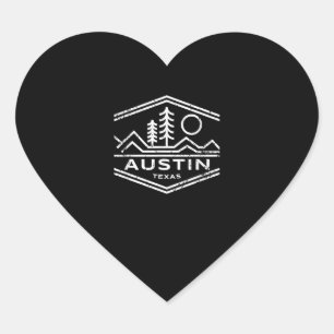 Austin Texas Gifts Austin TX Outdoors Hiking Heart Sticker