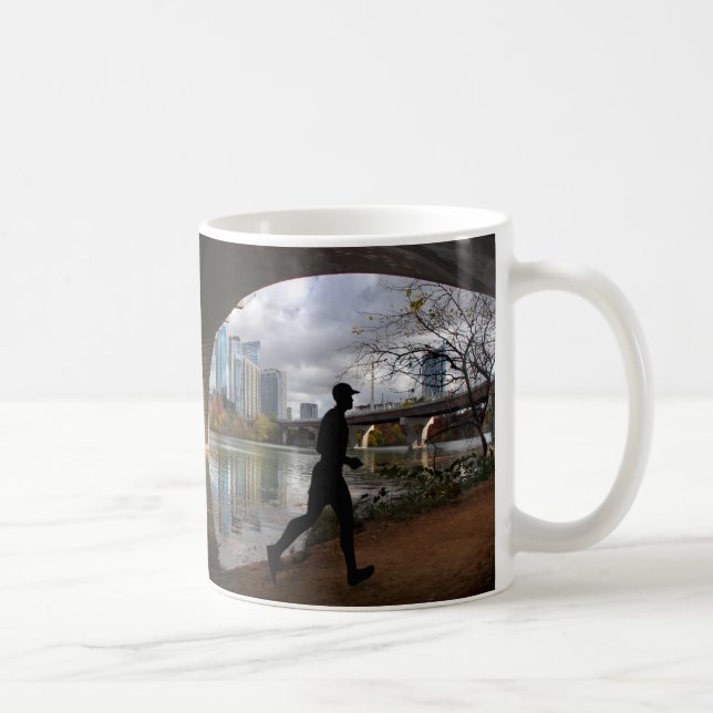 Austin Texas Lady Bird Lake Trail Runner Coffee Mug (Right)