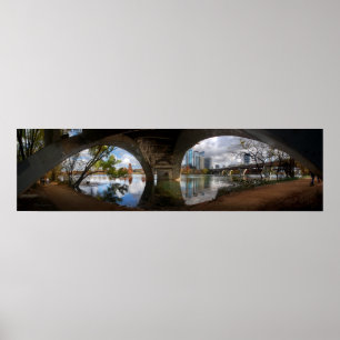 Austin Texas Ladybird Lake Trail Pedestrian Bridge Poster