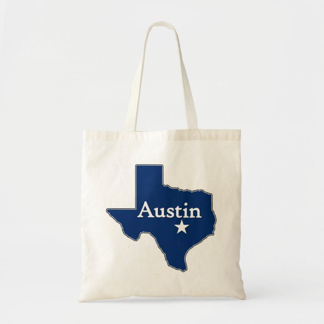 Austin, Texas Map Lone Star State Capital Texan Tote Bag (Front)