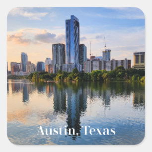 Austin, Texas panoramic cityscape Square Sticker