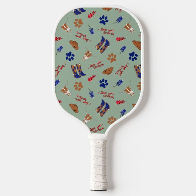 Austin Texas Pickleball Paddle –I Love You So Much (Front)
