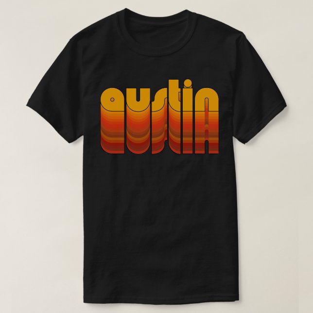 Austin Texas Pride Retro Style Represent T-Shirt (Design Front)