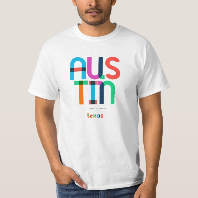Austin Texas Rainbow Pop Art T-Shirt (Front)