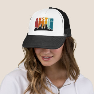 Austin Texas Retro Sunset Cityscape Trucker Hat