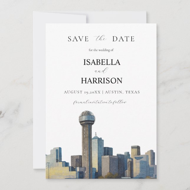 AUSTIN Texas Save the Date Template (Front)