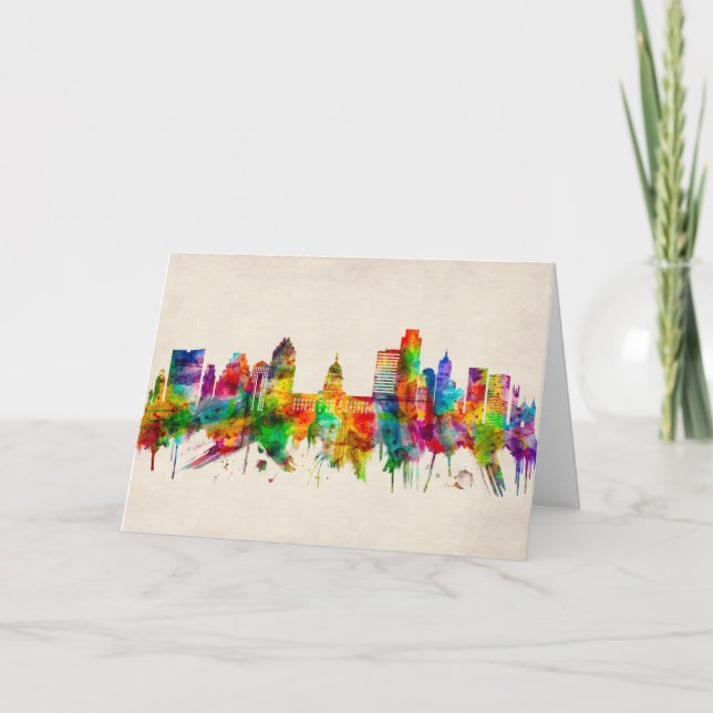 Austin Texas Skyline Holiday Card (Front)
