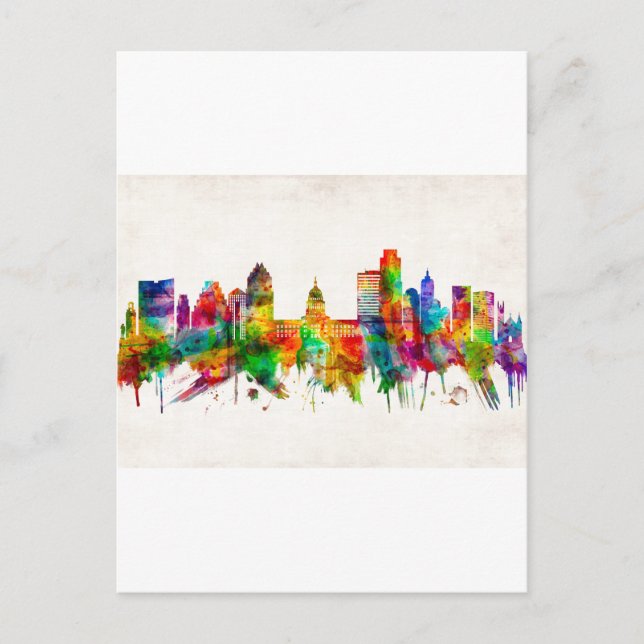 Austin Texas Skyline Holiday Postcard (Front)