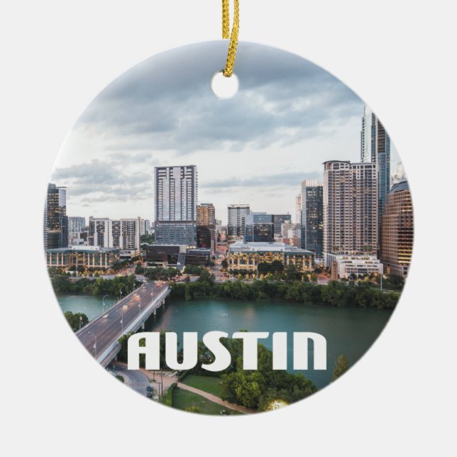 Austin, Texas skyline photo Ceramic Tree Decoration (Front)