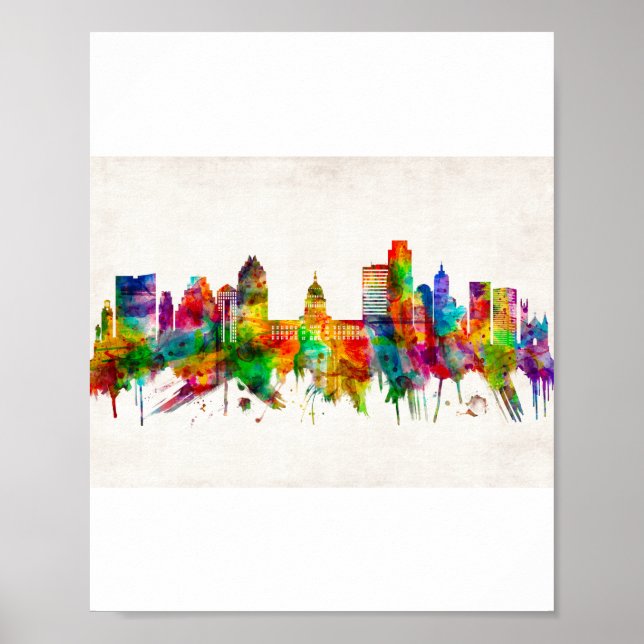 Austin Texas Skyline Poster (Front)