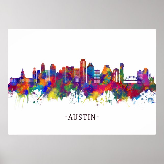 Austin Texas Skyline Poster (Front)