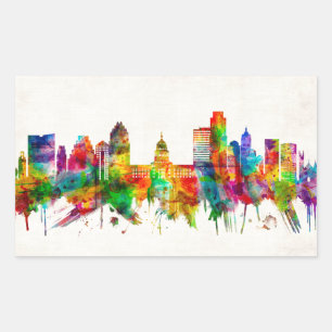 Austin Texas Skyline Rectangular Sticker