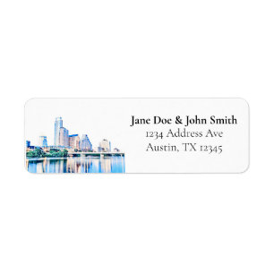 Austin Texas Skyline Return Address Labels