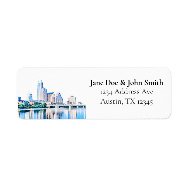 Austin Texas Skyline Return Address Labels (Front)