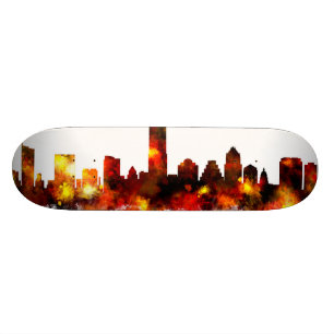 Austin Texas Skyline Skateboard