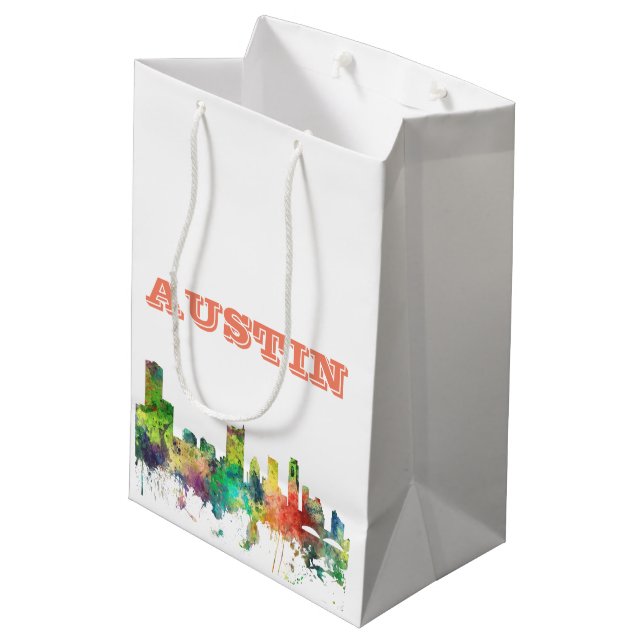 AUSTIN TEXAS SKYLINE SP - MEDIUM GIFT BAG (Back Angled)