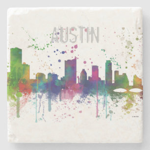AUSTIN TEXAS SKYLINE STONE COASTER