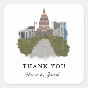 Austin Texas Thank You Square Sticker