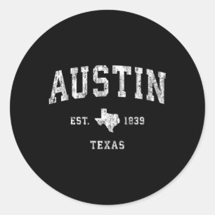 Austin Texas Tx Athletic Sports Classic Round Sticker