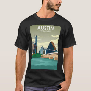 Austin Texas United States Vintage Minimal Retro T T-Shirt