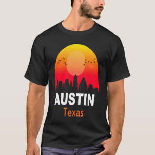 Austin Texas Vintage Sunset Retro City State USA T-Shirt