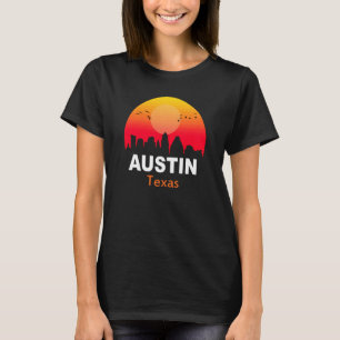 Austin Texas Vintage Sunset Retro City State USA T-Shirt