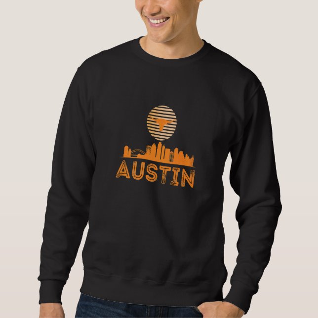 Austin Texas Vintage Sunset   Sweatshirt (Front)