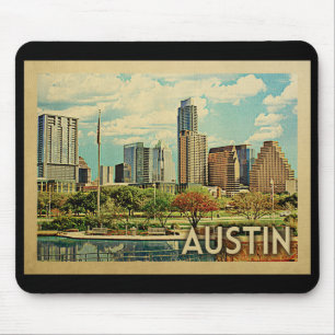 Austin Texas Vintage Travel Mouse Mat