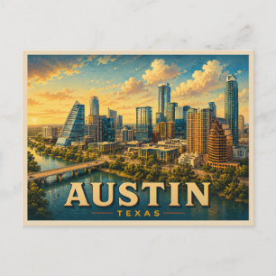 Austin Texas Vintage Travel Postcard