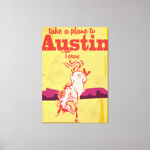 Austin Texas vintage travel poster Canvas Print
