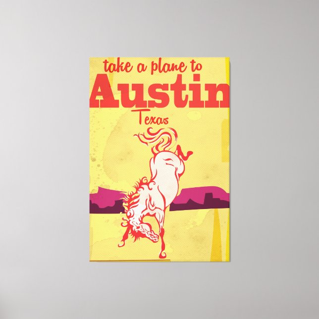 Austin Texas vintage travel poster Canvas Print (Front)