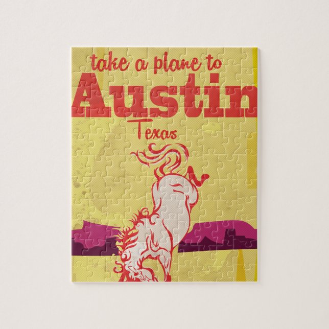 Austin Texas vintage travel poster Jigsaw Puzzle (Vertical)