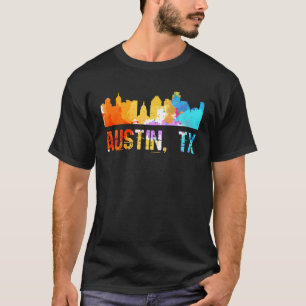 Austin Texas Watercolor Cityscapes and Skyline T-Shirt