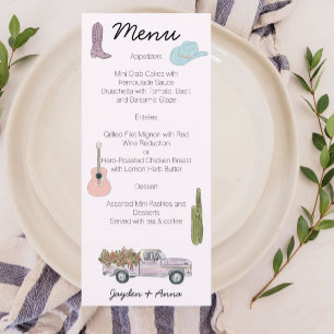 Austin Texas Watercolor design Menu