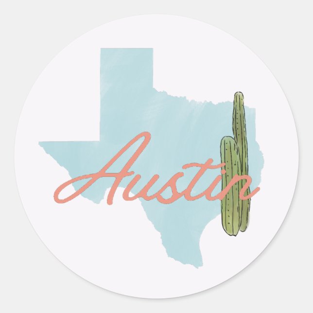 austin texas wedding  classic round sticker (Front)