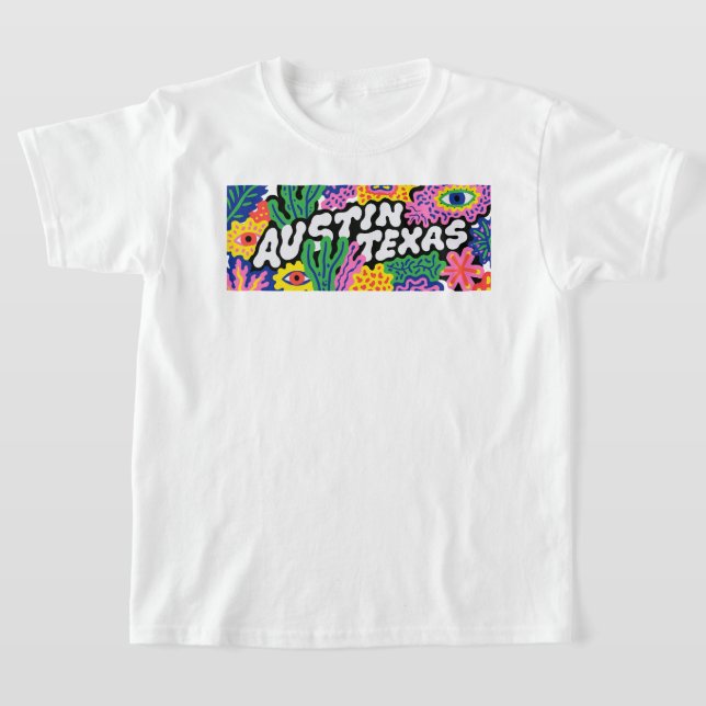 Austin Texas Weird Floral Graphic Tee (Laydown)