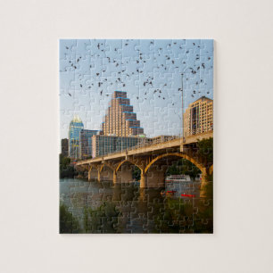 Austin, Texas with Bats Jigsaw Puzzle