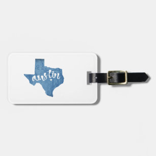 Austin, Texas Wood Grain Luggage Tag
