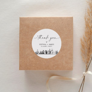 Austin Thank You Favour 3" (sheet of 6) Classic Round Sticker